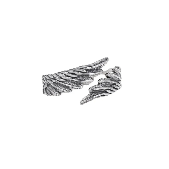 NEW Carved Angel Wing Wrap Ring | 925 Sterling Silver - Picture 3 of 10